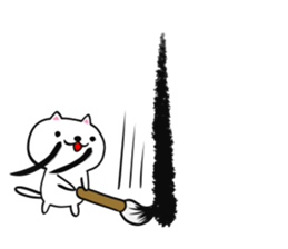 Calligrapher cat sticker #12107062