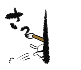 Calligrapher cat sticker #12107063