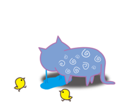 Cat speaks German ,Japanese and English sticker #12107245