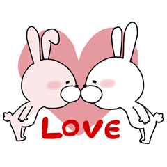 Happy to kiss! Lover rabbits.