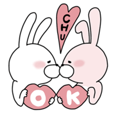 Happy to kiss! Lover rabbits. sticker #12107886