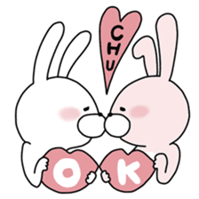 Happy to kiss! Lover rabbits. sticker #12107886
