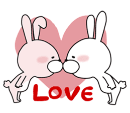 Happy to kiss! Lover rabbits. sticker #12107889