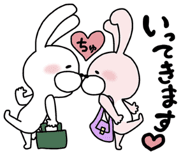 Happy to kiss! Lover rabbits. sticker #12107890