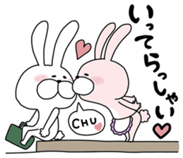 Happy to kiss! Lover rabbits. sticker #12107891
