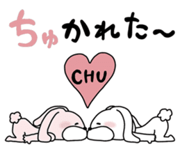 Happy to kiss! Lover rabbits. sticker #12107896