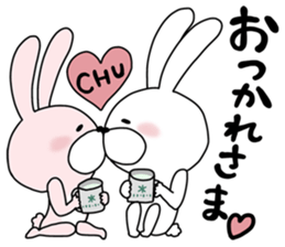 Happy to kiss! Lover rabbits. sticker #12107897
