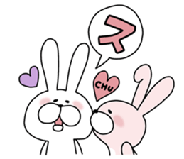 Happy to kiss! Lover rabbits. sticker #12107908