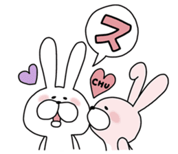 Happy to kiss! Lover rabbits. sticker #12107908