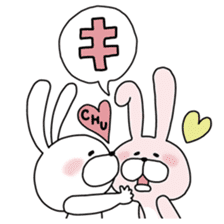 Happy to kiss! Lover rabbits. sticker #12107909