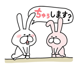 Happy to kiss! Lover rabbits. sticker #12107911