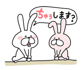 Happy to kiss! Lover rabbits. sticker #12107911