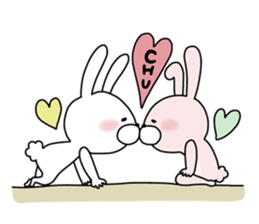 Happy to kiss! Lover rabbits. sticker #12107913