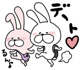 Happy to kiss! Lover rabbits. sticker #12107921