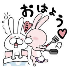 Happy to kiss! Lover rabbits. sticker #12107922
