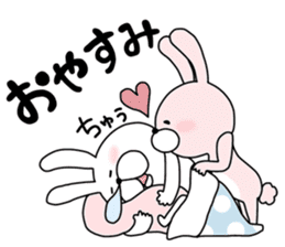 Happy to kiss! Lover rabbits. sticker #12107925