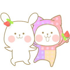 Strawberry & Orange, Rabbit & Cat ver.2