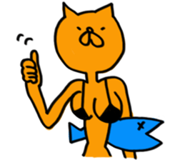 pin-up cat sticker #12110086