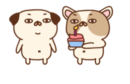 Charlie & Chino [Pug & French Bulldog] sticker #12114616
