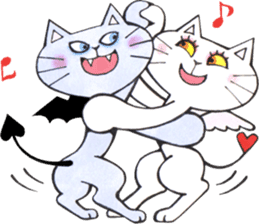Devils cat & Angels cat E. No.2 sticker #12114834