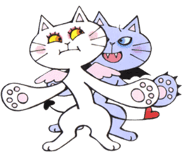 Devils cat & Angels cat E. No.2 sticker #12114836