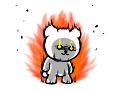 Disturbing rabbit and bear. sticker #12115106