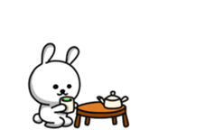 Disturbing rabbit and bear. sticker #12115111