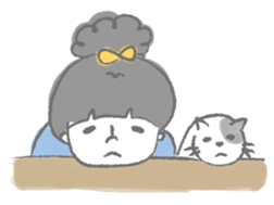 Fancygirl&cat sticker #12117034