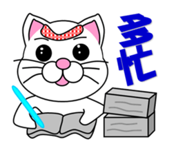 Summer of a white cat sticker #12117388