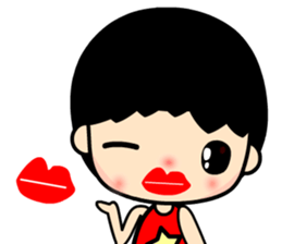 The cool and fashionable boy sticker #12121132