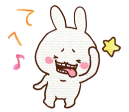 A gap between teeth of cute Rabbit. sticker #12124091