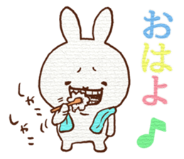 A gap between teeth of cute Rabbit. sticker #12124094
