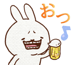 A gap between teeth of cute Rabbit. sticker #12124095