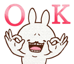 A gap between teeth of cute Rabbit. sticker #12124102