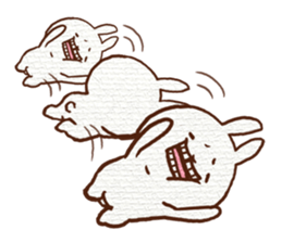 A gap between teeth of cute Rabbit. sticker #12124107