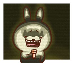 A gap between teeth of cute Rabbit. sticker #12124108