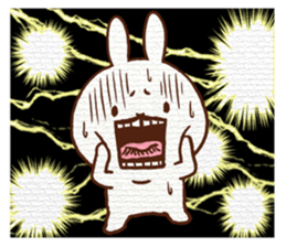 A gap between teeth of cute Rabbit. sticker #12124123