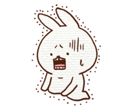 A gap between teeth of cute Rabbit. sticker #12124125