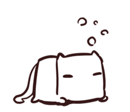 White and square cat sticker #12125296