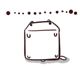 White and square cat sticker #12125312