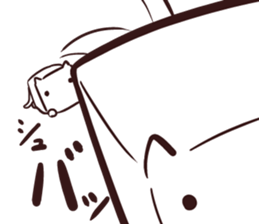 White and square cat sticker #12125314