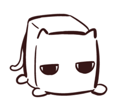 White and square cat sticker #12125322