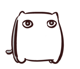 White and square cat sticker #12125323