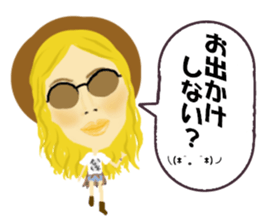 Kawaii Woman(Let's hang out!) sticker #12127989