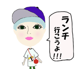 Kawaii Woman(Let's hang out!) sticker #12127995