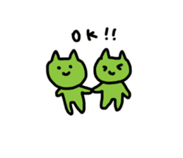green cats sticker #12128226