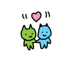 green cats sticker #12128237