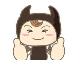 Moving ! Comical devil sticker #12133086