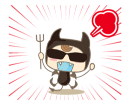 Moving ! Comical devil sticker #12133090