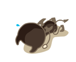 Moving ! Comical devil sticker #12133094